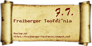 Freiberger Teofánia névjegykártya